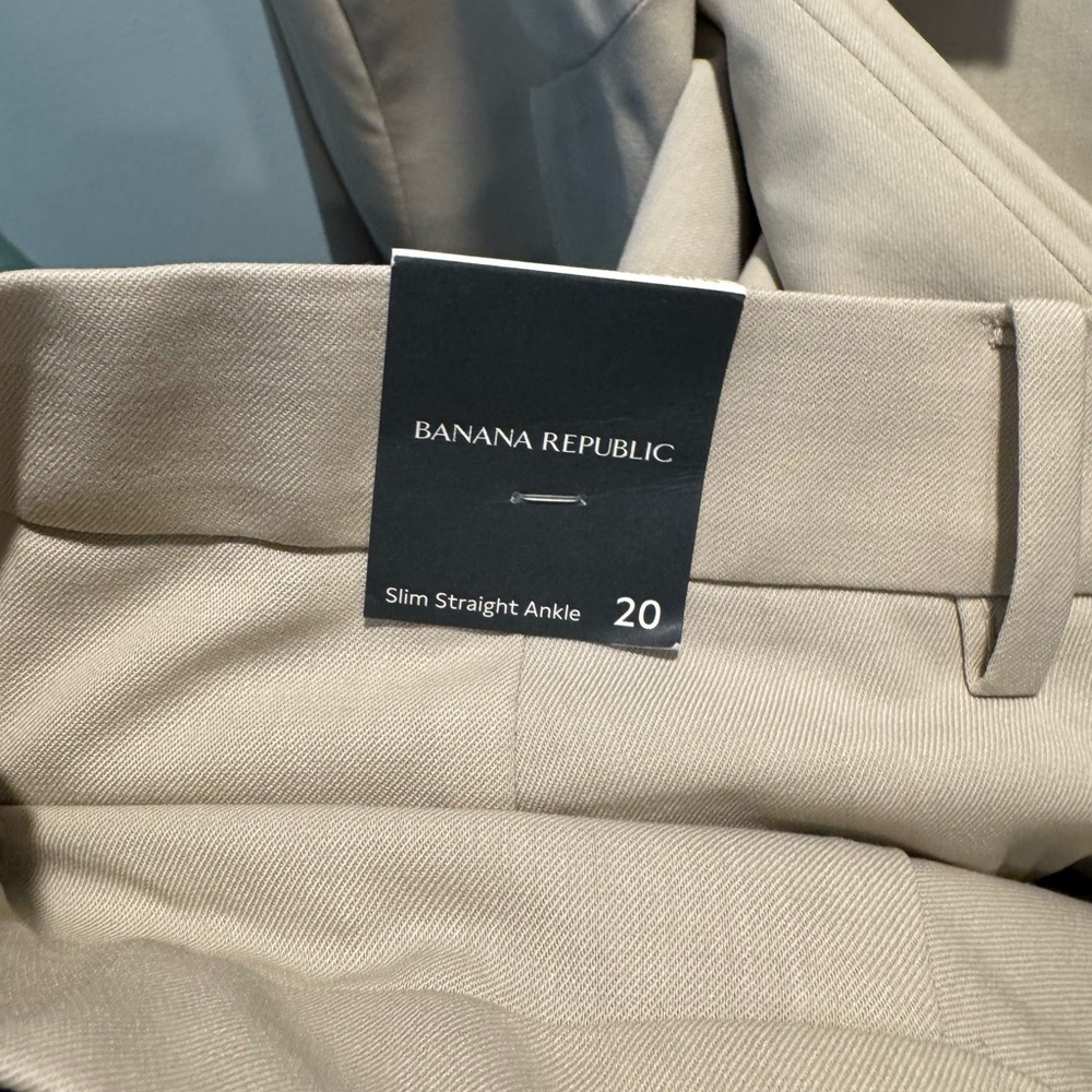 NWT Banana Republic Cream Slim Straight Ankle wool Pants